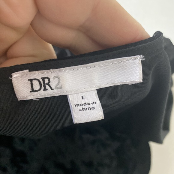 DR2 Whimsigoth Black Floral Burnout Babydoll Velvet Women Top Large V-neck - Picture 8 of 13